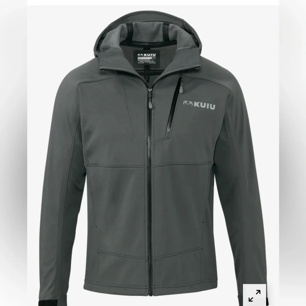 KUIU Men’s Axis Hybrid Hooded Jacket in Charcoal Gray, Size XXL, Nice Condition! - Picture 1 of 8